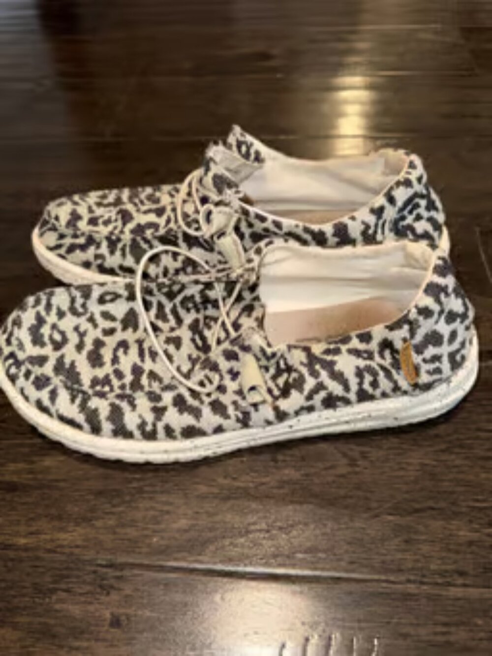 Leopard Print Woven Slip-On Casual Shoes